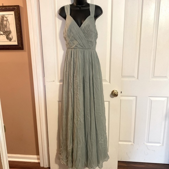 “J. CREW” Silk Chiffon Pleated Special Occasion Gown - Picture 3 of 16